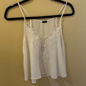 Brandy Melville White Lace Trim Camisole Top
